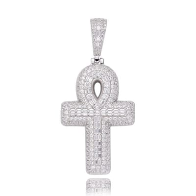 Juwelier Zwartevalk zilveren (gerhodineerd) ankh kruis hanger - 24.251