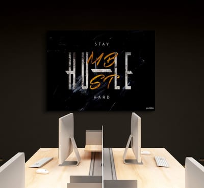Luxe Canvas Schilderij Hustle | 40x60 | Woonkamer | Slaapkamer | Kantoor | Muziek | Design | Art | Modern | ** 4CM DIK! 3D EFFECT**