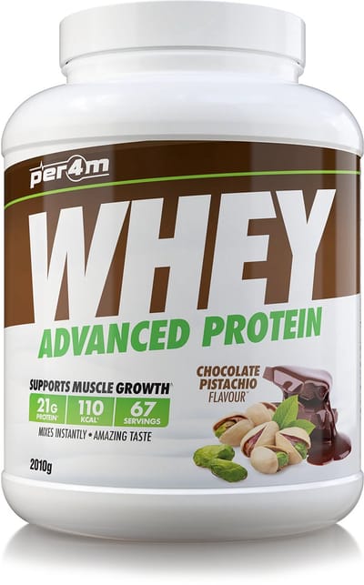 Per4m - Advanced Whey Protein - Chocolate Pistachio - Proteine poeder - Eiwit shake - Eiwitpoeder - 2.01kg - Whey Protein - Eiwitshakes - Whey Proteine - Protein - Proteine - Proteine Shake - Shake - Fitness - Krachttraining - Gym