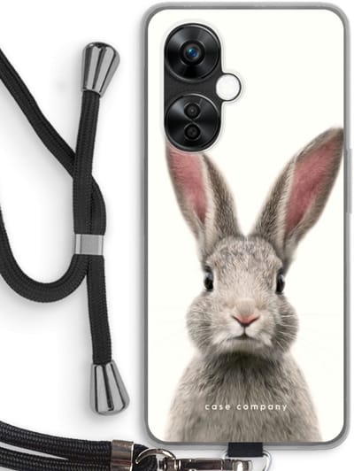 Case Company® - Hoesje met koord geschikt voor OnePlus Nord CE 3 Lite hoesje met Koord - Daisy - Telefoonhoesje met Zwart Koord - Bescherming aan alle Kanten en Over de Schermrand