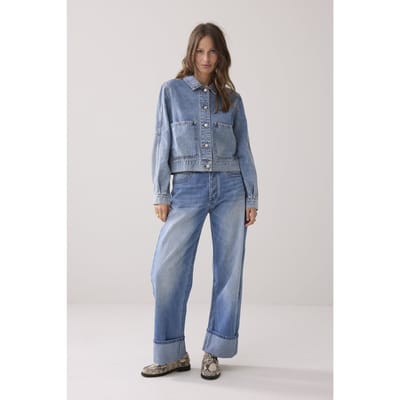 Summum Woman Denim Jacket Vintage Cotton Twill Vintage Blue Denim Maat: 46 | Spijkerjassen Outlet | Dames | Blauw