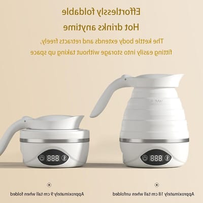 Elektrische Waterkoker - Reis Waterkoker - Snel Water Koken - Opvouwbaar Ontwerp - 700 ml Capaciteit - One Color