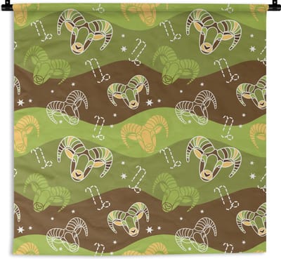 Wandkleed - Wanddoek - Steenbok - Design - Astrologie - 180x180 cm - Wandtapijt