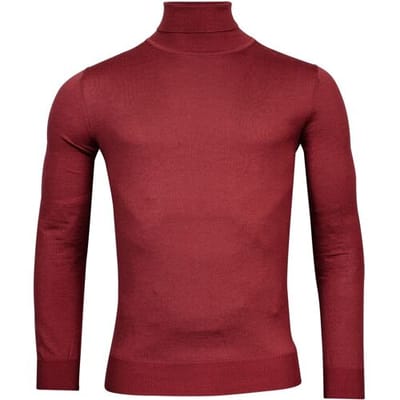 Thomas Maine Trui Merino Col Uni Single Knit Raspberry / male