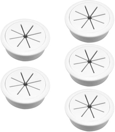 Daity 5 Pack - 2 inch Zwart kabeldoorvoer voor bureau- en snoeren - kabelorganizer - kabeldoorvoer voor bureau- en snoeren - flexibele kabeldoorvoer voor het opbergen en verbergen van computersnoeren op kantoor