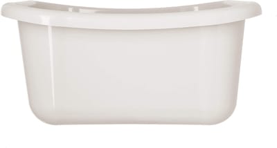 KADAX Rechthoekige wasbak, robuuste wasbak, waskom met comfortabele handgrepen, opbergcontainer, compacte reinigingsbak, kom (wit, 12 liter)