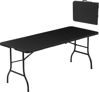 Albatros Buffettafel Klaptafel, Zwart - Robuuste Constructie opvouwbaar en Hoge Belastbaarheid - voor Maximaal 10 Personen - voor Biertent met Draaggreep