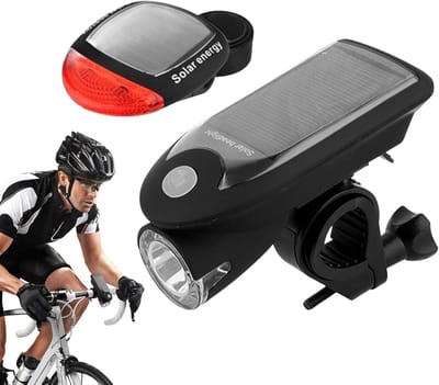 Oplaadbare Waterdichte Fietslamp met USB en zonne-energie - LED Verlichting voor Fietsen