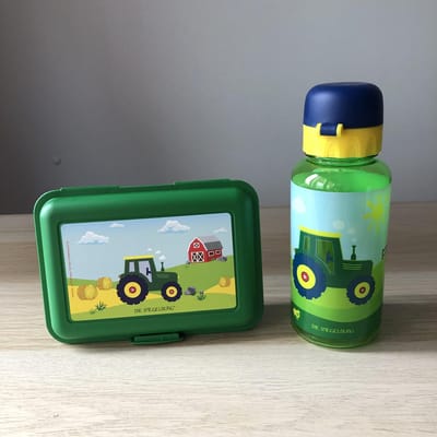 Tractor lunchboxje met drinkfles / drinkbeker - Die spiegelburg serie Later als ik groot ben ...