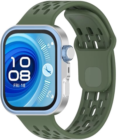 Strap-it Air bandje Siliconen geschikt voor Huawei Watch Fit 5 Pro / 5 / 4 Pro / 4 / 3 - Donkergroen