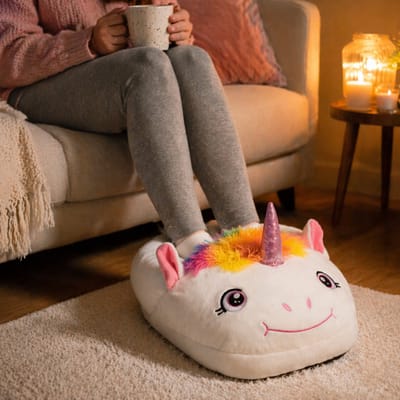 Unicorn Voetwarmer – zachte pluizige sloffen – Schattige Dierensloffen – Houdt Voeten Warm – One-Size – one-size-fits-all – Comfortabel & Lichtgewicht – Perfect Cadeau voor Kinderen en Tieners