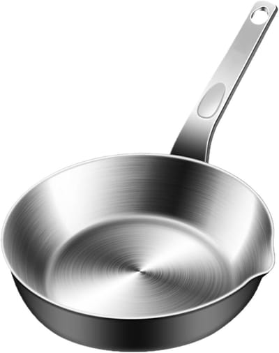 Kleine Koekenpan - Eierpan Koekenpan - Ontbijt Bereiden - Gelijkmatige Warmteverdeling - Compact Formaat - Zilver