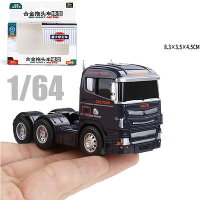 1:64 Scania Container Vrachtwagen Amerikaanse Container Vrachtwagen Minatuur Model Speelgoed Transport Voertuigen Metaal Diecast Trailer Met Pull Back