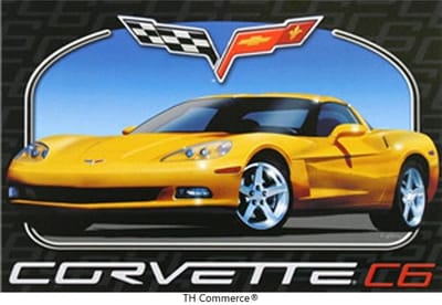 TH Commerce - Chevrolet Corvette C 6 - Metalen Vintage Decoratie Wandbord - Garage - Reclamebord - Muurplaat - Retro - Wanddecoratie -Tekstbord - Nostalgie - 30 x 20 cm 0857