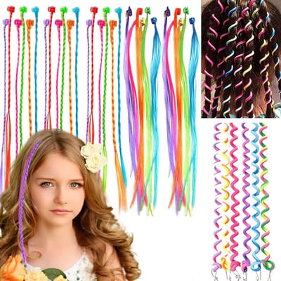 36 Stuks Kleurrijke Haarextensions, Clip-in Haaraccessoires voor Meisjes en Kinderen, Perfect voor Feesten en Decoratie