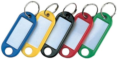 RESKAL sleutelhanger met ring, diameter 14 mm, zwart kunststof