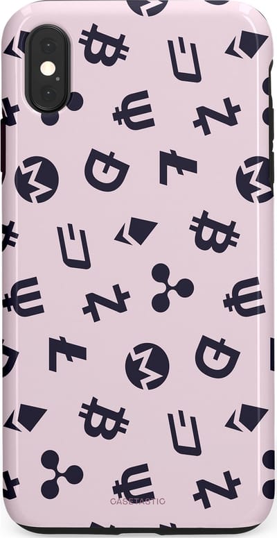 Casetastic Hoesje Geschikt voor Apple iPhone Xs Max - Stijlvolle Beschermende Duo-layer Case - Crypto flow