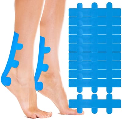 Dailygoods- Kinesiotape 10 Stuks - Voorgesneden - Waterdicht - Elastisch - Hielpees - 28cm Katoen - Fysiotape