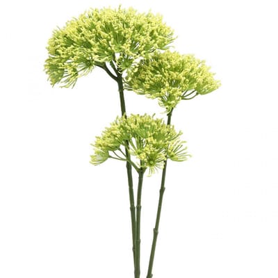 Kunstbloementak Gele venkel kunsttak met 3 bloemen 85cm