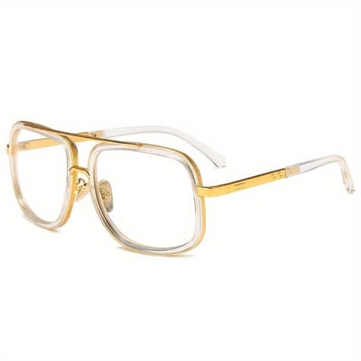 Nivard Zonnebril Voor Dames & Heren - Zonnenbrillen - Zonnenbril - Sun Glasses - Sunglasses - Techno Bril - Rave & Festival - Premium Quality - Wit/Goud