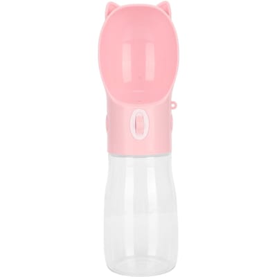 Hondenwaterfles Lekvrij Vaatwasmachinebestendig Draagbare Drinkfles voor Huisdieren voor Kat Puppy Konijn 380ml Roze S white