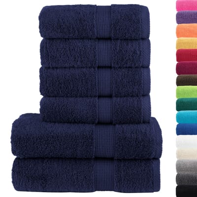 vidaXL - 6-delige - Handdoekenset - SOLUND - 600 - g/m² - marineblauw
