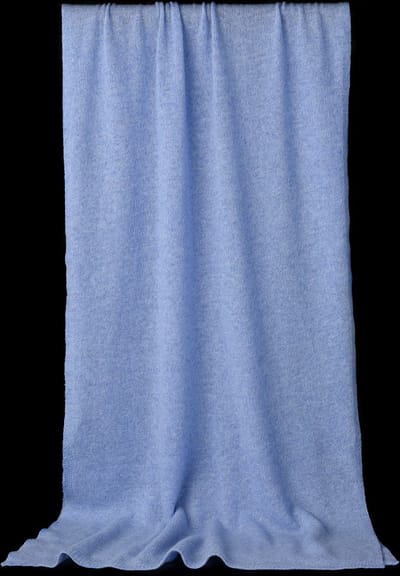 Zachte gebreide merino cashmere sjaal in blauw