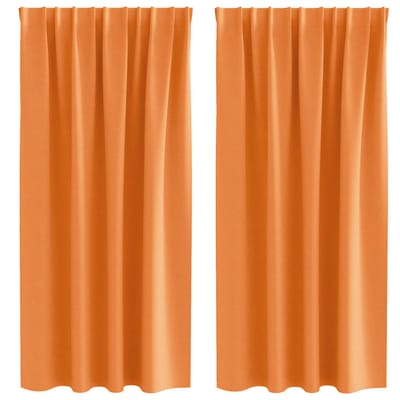 vidaXL Zwart-out Gordijnen met Ringen 2 st Oranje 175 x 140 cm
