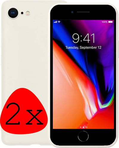 Hoesje - 2 Stuks - Geschikt voor Apple iPhone 7 - Sterk & Shockproof - Case Siliconen - Back Cover - Telefoon Hoes - Wit