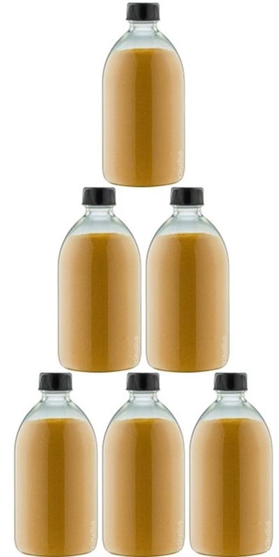 Scrubzout Appel-kaneel - 650 gram - Fles met zwarte dop - set van 6 stuks - Hydraterende Lichaamsscrub