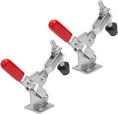Verticale Tuimelklem - Snelspanner Klem - Werkstuk Bevestigen - Hoge Houdcapaciteit - 2 Stuks 100kg - Rood Zilver