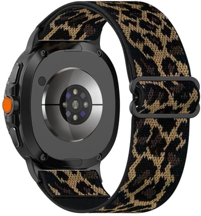 Nylon bandje - geschikt voor Samsung Galaxy Watch 8 (40mm) / Galaxy Watch 8 (44mm) / Galaxy Watch 8 Classic - elastisch - luipaard