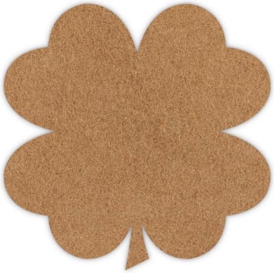 Klavertje vier vilt onderzetters - Lichtbruin - 6 stuks - 9,5 x 9,5 cm - Tafeldecoratie - Glas onderzetter - Cadeau - Woondecoratie - Woonkamer - Tafelbescherming - Onderzetters Voor Glazen - Keukenbenodigdheden - Woonaccessoires - Tafelaccessoires