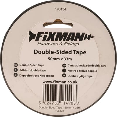 Fixman Dubbelzijdige tape - glasvezel versterkt - 50 mm x 33 m - transparant