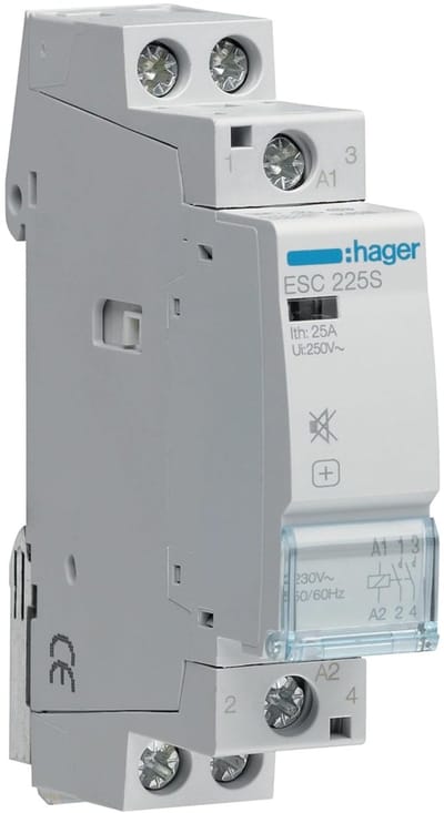 Installatiebeveiliging - Schakelaar - Stroom Circuits - Enkelfasig - 25 Ampère - Grijs