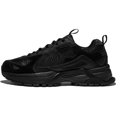 FILA Fire Cracker Tissu Cuir Sport Confortable Basse Tige Chaussures Décontractées Baskets Unisexes Noir 1JM01679E_001 36.5 black