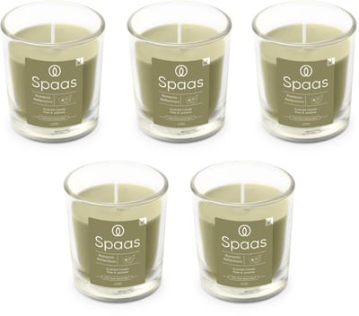 Spaas Geurkaars in glas - Set van 5 kaarsen - Peer en Jasmijn - circa 25u - Romantic Reflections
