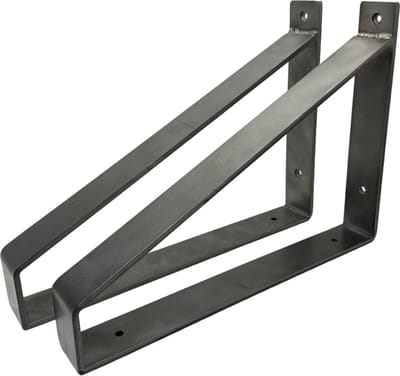 Maison DAM 2x Klassieke Plankdragers - Wandsteunen – Voor een plank 30cm – Staal - incl. bevestigingsmateriaal + schroefbit