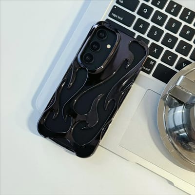 Nouvel Étui Motif Flamme 3D Pour Samsung Galaxy S25 S24 S22 S23 Ultra Plus A16 A06 A55 Mode Creux Mince Anti-Choc Housse Souple For Galaxy S25 Plus