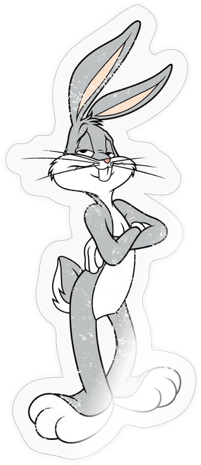 Looney Tunes Bugs Bunny Vintage Sticker maat S (10 x 10 cm)