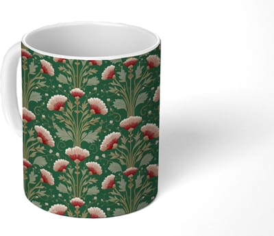 Mok - Koffiemok - Patroon - Botanisch - Kleurrijk - Mokken - 350 ML - Beker - Koffiemokken - Theemok