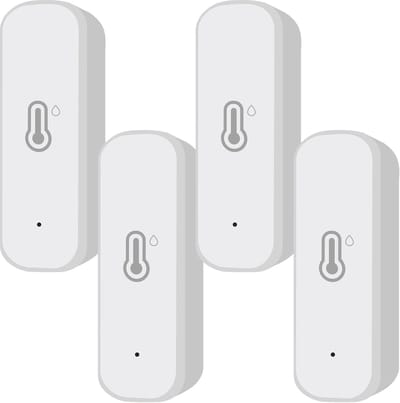 4 Stuks Draadloze Temperatuur en Vochtigheidssensor voor Smarthome - Hygrometer met App Meldingen