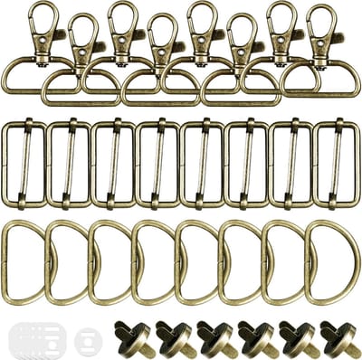 Rotatable Sleutelhanger met D-ringen en Triglide Slide Buckle voor Rugzak DIY Accessoires, 32mm Metaal met Magnetische Knoppen en Halfronde Beugels