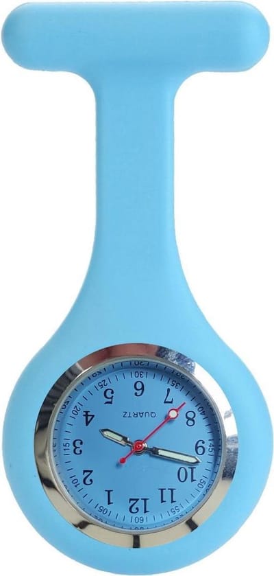 Fako® - Verpleegstershorloge - Zusterhorloge - Verpleegster Horloge - Siliconen Deluxe - Lichtblauw