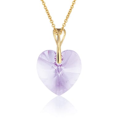 Montebello Ketting Pim HG58 - Swarovski Hart - 925 Zilver Verguld - Ø14mm - 45cm