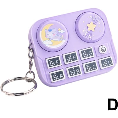 Mini Machine DJ Jouets Musicaux Porte-clés Instrument de Musique Bouton Sonore Jouet Jeux Enfants Jouet Éducatif Sac Pendentif Porte-clés violet