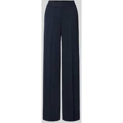 Straight fit broek van viscosemix met persplooien