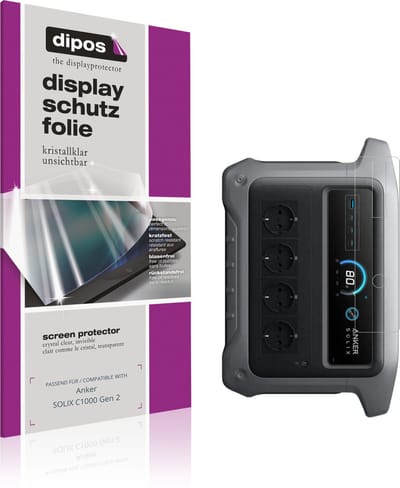 dipos – 2x Beschermfolie geschikt voor Anker SOLIX C1000 Gen 2 | Krasbestendige & heldere Screenprotector Ultra-Thin
