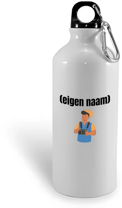 Hacebo® - fotograaf man met eigen naam waterfles - Fotograaf - fotografen - camera - verjaardag - cadeau - kado - water fles - 400ML