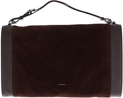 COCCINELLE Leren reistas Elinor Suede Bimaterial Handbag Brunette / Brunet donkerbruin
